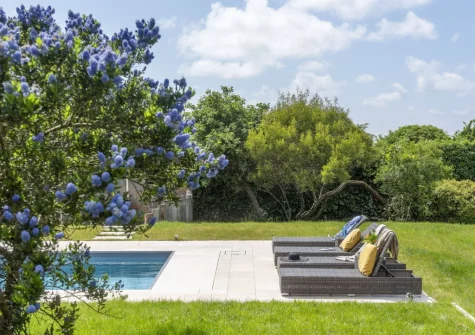 The outdoor swimming pool at Westaway House, Trelights
