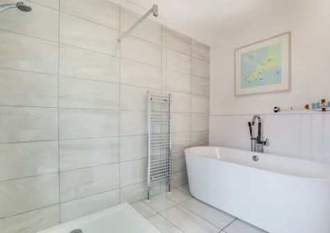 The bathroom at Westhaven, Trevone