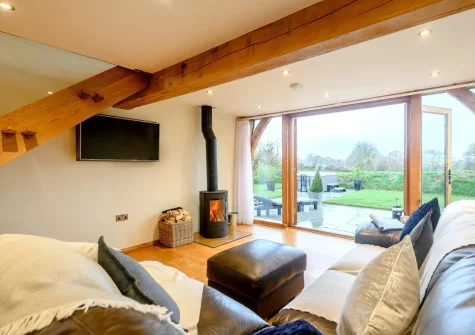 The living area at Weston Farm Barn, East Knowstone