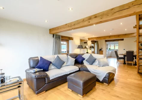The living area at Weston Farm Barn, East Knowstone