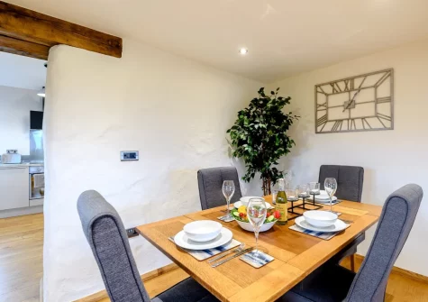 The dining area at Weston Farm Barn, East Knowstone
