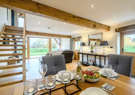 The dining area at Weston Farm Barn, East Knowstone