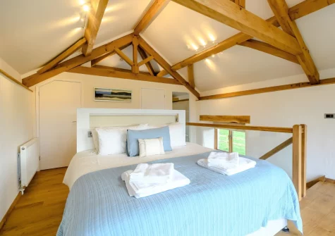 The bedroom at Weston Farm Barn, East Knowstone