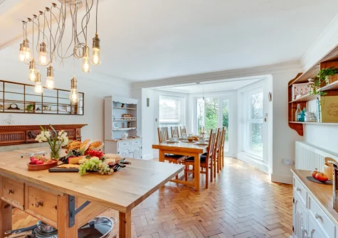 The kitchen & dining area at Westover House, Croyde