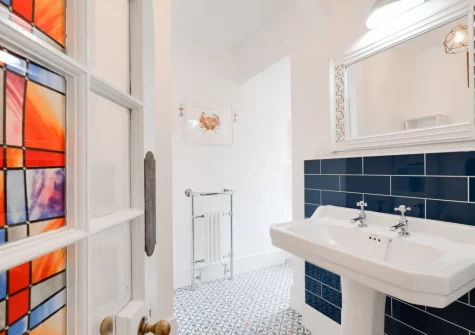 The bathroom at Westover House, Croyde