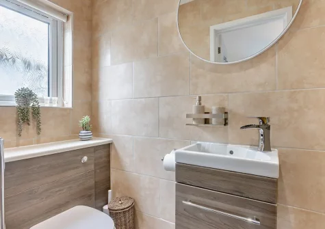 Bedroom #1 en-suite shower room at Westward Breakwater, Westward Ho!
