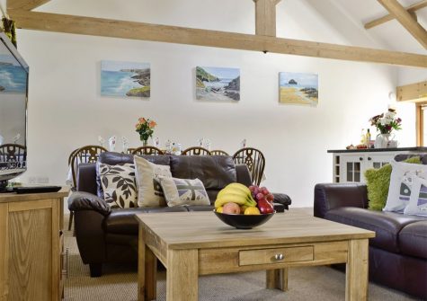 The living area at What a Beauty, Higher Churchtown Farm, Tresmeer