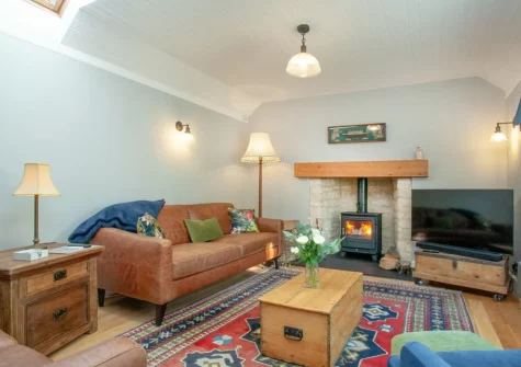 The living area at Wheelwright Cottage, Branscombe