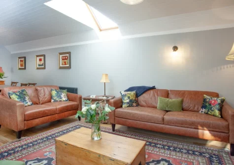The living area at Wheelwright Cottage, Branscombe