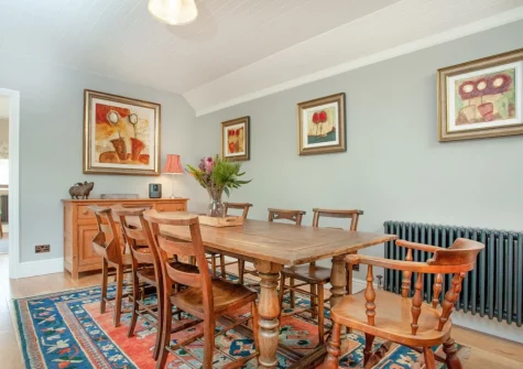 The dining area at Wheelwright Cottage, Branscombe