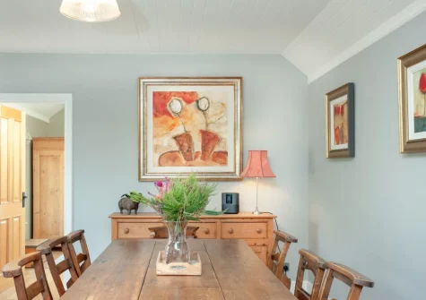 The dining area at Wheelwright Cottage, Branscombe