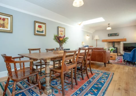 The dining area at Wheelwright Cottage, Branscombe