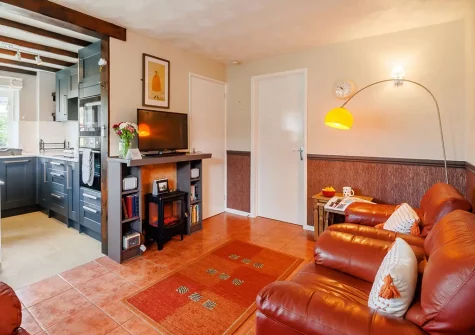 The living area at White Cloud Cottage, Brixham