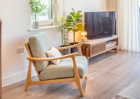 The living area at White Dunes, Constantine Bay