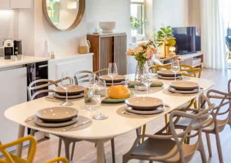 The dining area at White Dunes, Constantine Bay