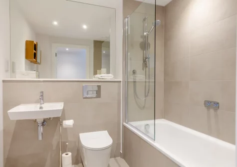 The bathroom at White Dunes, Constantine Bay