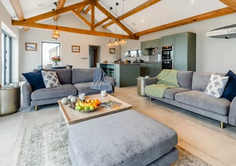 The living area at White Rose Barn, Lezerea