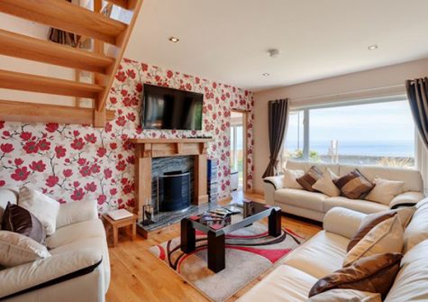 The living area at Whitehorses, Dawlish
