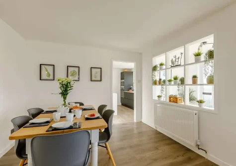 The dining area at Whitestone Farm, Lee