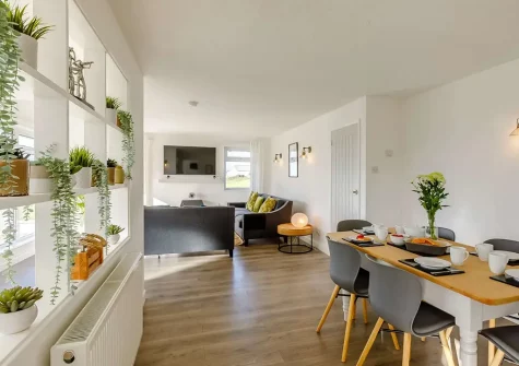 The dining area at Whitestone Farm, Lee