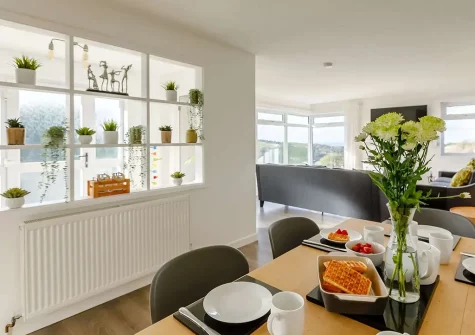 The dining area at Whitestone Farm, Lee