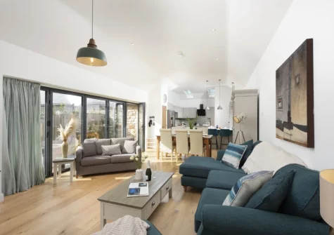 The living area at Whitewood, Carnhell Green