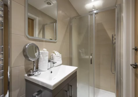 Bedroom #1 en-suite shower room at Whitewood, Carnhell Green