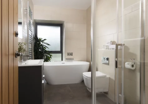The bathroom at Whitewood, Carnhell Green