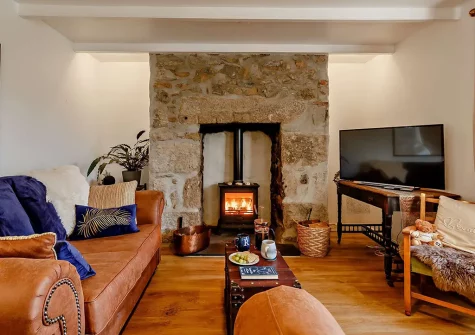 The living room at Wild Rose Cottage, Illogan