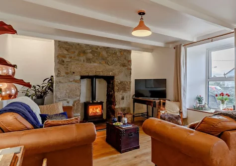 The living room at Wild Rose Cottage, Illogan