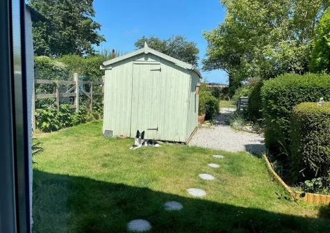 The rear garden at Wild Rose Cottage, Illogan