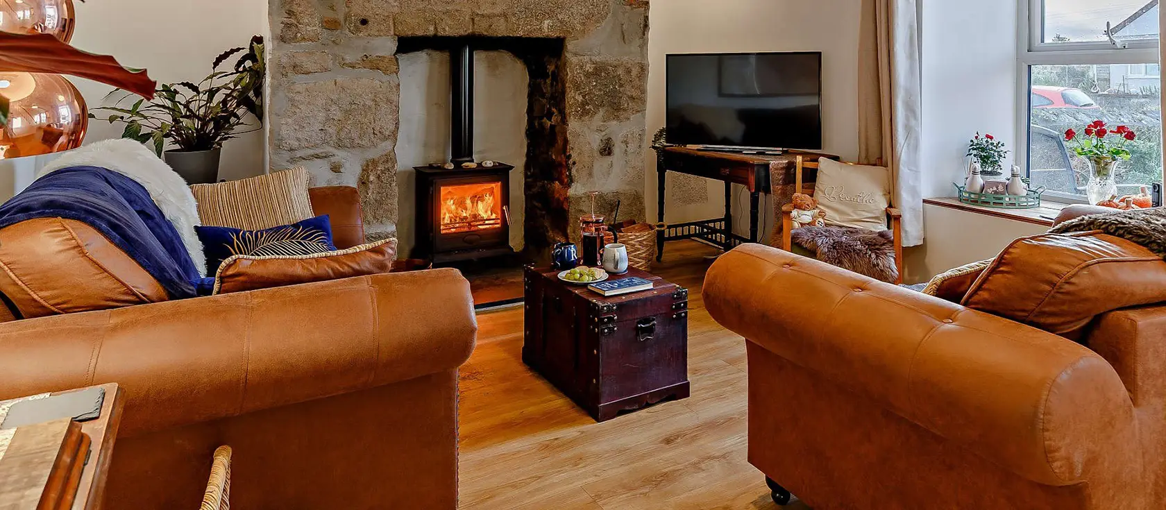 Wild Rose Cottage, Illogan is a characterful former miner's cottage blending historic charm with modern comforts. Featuring a cosy wood burner, enclosed garden, & three comfortable bedrooms, it's perfectly positioned to explore Cornwall's treasures.