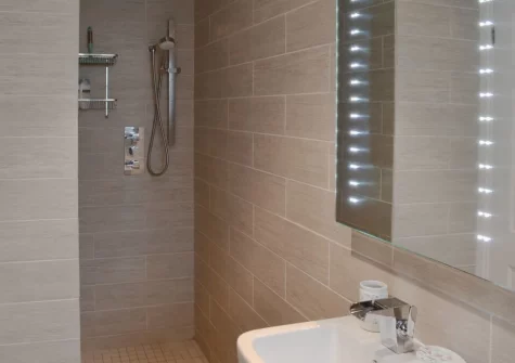 The shower room at Willow Barn, Polmassick