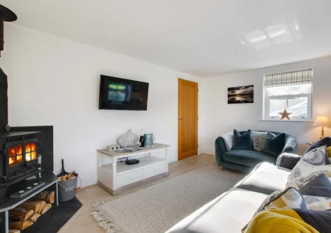 The living room at Willow Cottage, St Merryn