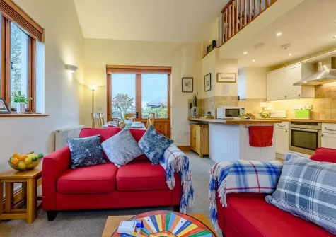 The living area at Windbury Barn, Hartland