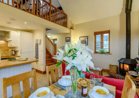 The dining area at Windbury Barn, Hartland