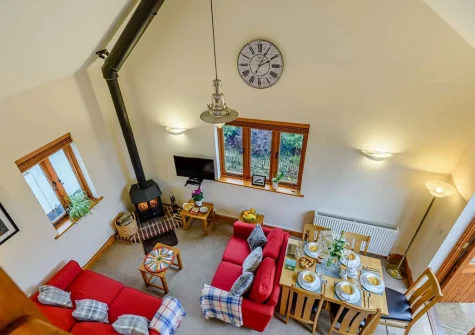 The living & dining area at Windbury Barn, Hartland