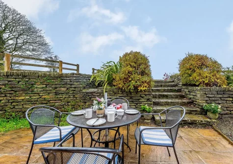 The patio & alfresco dining area at Windbury Barn, Hartland