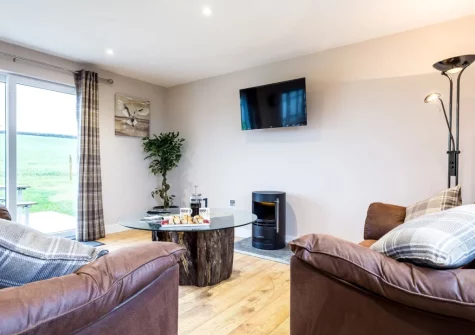 The living area at Windwhistle Lodge, South Molton