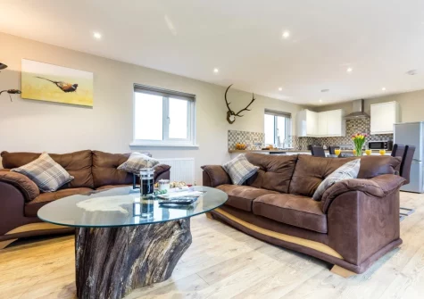 The living area at Windwhistle Lodge, South Molton