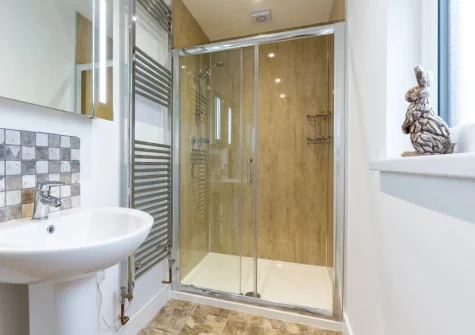 Bedroom #1 en-suite shower room at Windwhistle Lodge, South Molton