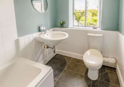 The bathroom at Wisteria Cottage, Topsham