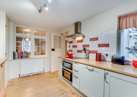 The kitchen at Withycombe, Beer