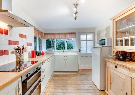 The kitchen at Withycombe, Beer