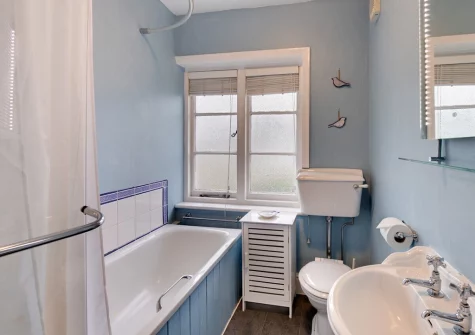 The bathroom at Withycombe, Beer