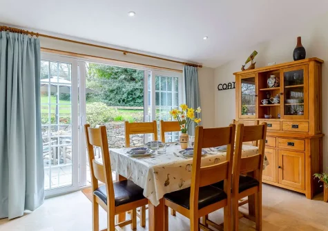 The dining area at Withymore Cottage, Malborough
