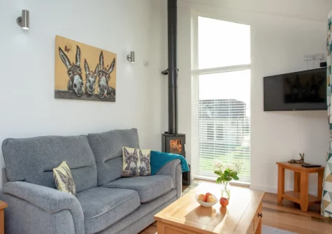 The living area at Wonkey Donkey Cottage at Stoneleigh Holiday Village, Weston
