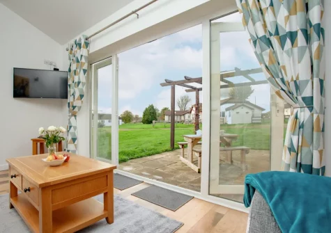 The living area at Wonkey Donkey Cottage at Stoneleigh Holiday Village, Weston