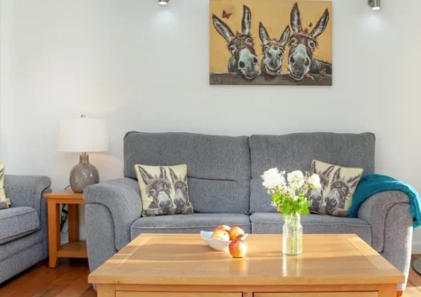 Wonkey Donkey Cottage at Stoneleigh Holiday Village, Weston is a bright single-storey retreat near Sidmouth, featuring open-plan living with woodburner, sun-trap patio, and easy access to the Donkey Sanctuary and dramatic Jurassic Coast.