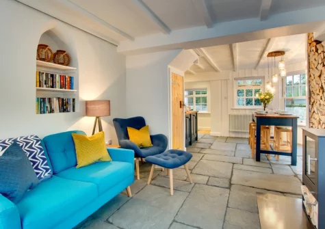 The living room at Woodbine Cottage, Padstow